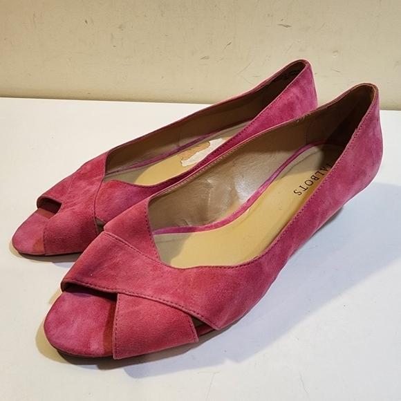 TALBOTS Pink Leather upper suede Open Toe  shoes size 10× - Picture 1 of 15
